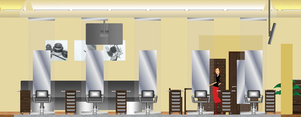 Emily J Aveda - Duluth:  Glass Wall Styling Stations