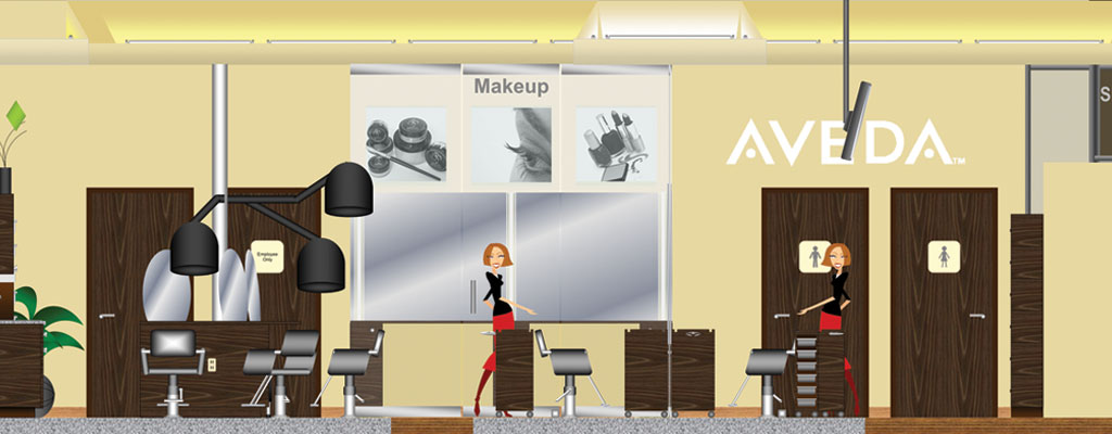 Emily J Aveda - Duluth:  Glass Encased VIP Makeup Room